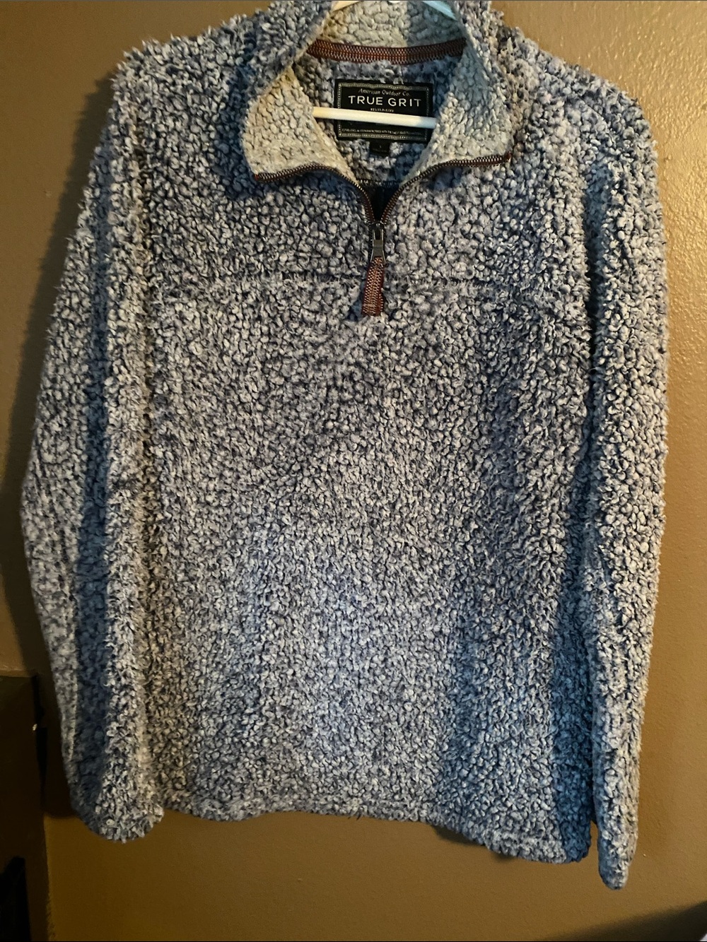 True Grit Men's Light Gray Sherpa Quarter-Zip Pullover